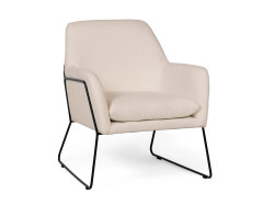 Krémové designové křeslo MILAN