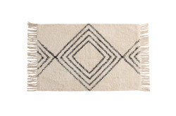 Krémový koberec se střapci LOVE 50 x 80 cm