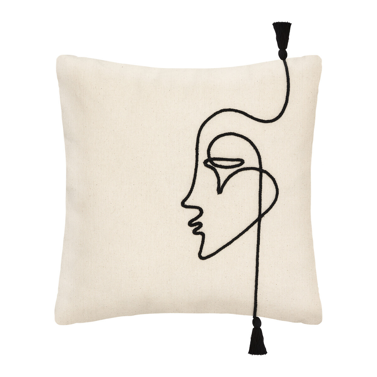 Krémový povlak na polštář FACE 40x40 cm