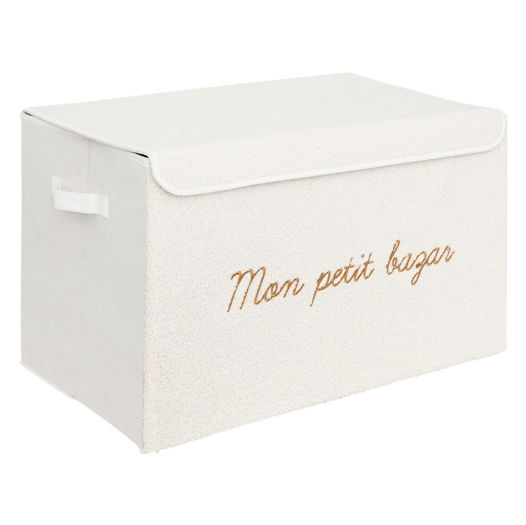 Krémový skládací box na hračky MON PETIT BAZAR, 36x57cm
