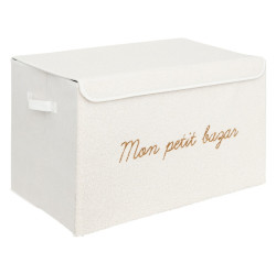 Krémový skládací box na hračky MON PETIT BAZAR, 36x57cm