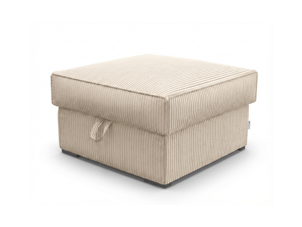 Krémový taburet SMART COSARO s úložným prostorem 65x65 cm