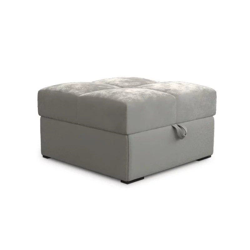 Krémový taburet ZENOVA s úložným prostorem 65x65 cm