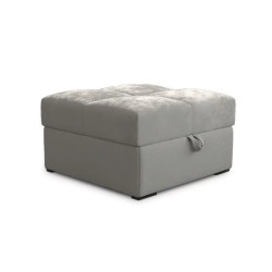 Krémový taburet ZENOVA s úložným prostorem 65x65 cm