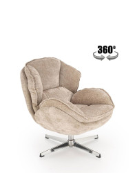 Křeslo Guido, otočné 360°, béžová/chrom