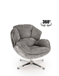 Křeslo Guido, otočné 360°, šedá/chrom