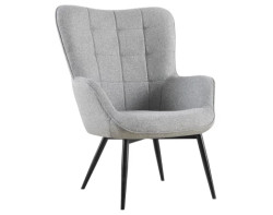 Křeslo Hannah, světle šedá tkanina