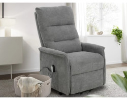 Křeslo s elektrickým polohováním Mirador, šedá látka