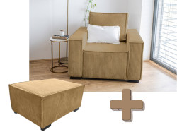 Křeslo s taburetem SMART SET, hořčicová