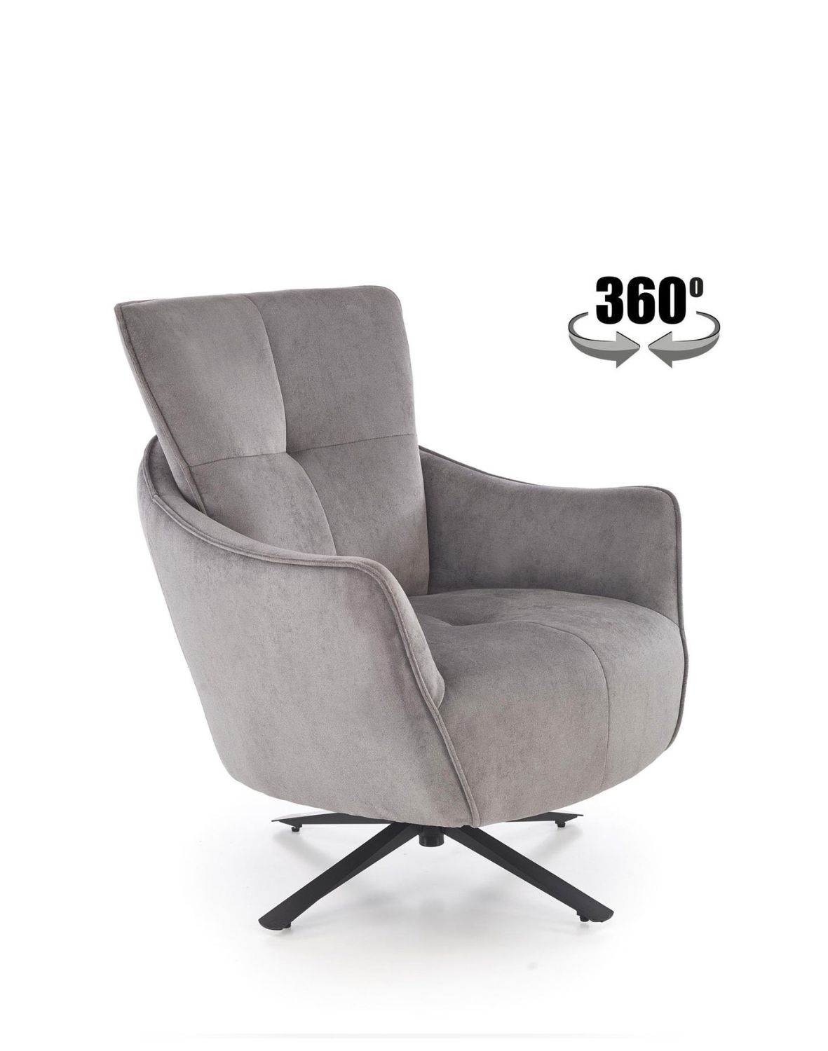 Křeslo Scampi, otočné 360°, šedé