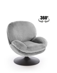 Křeslo Shell, šedé, otočné 360°