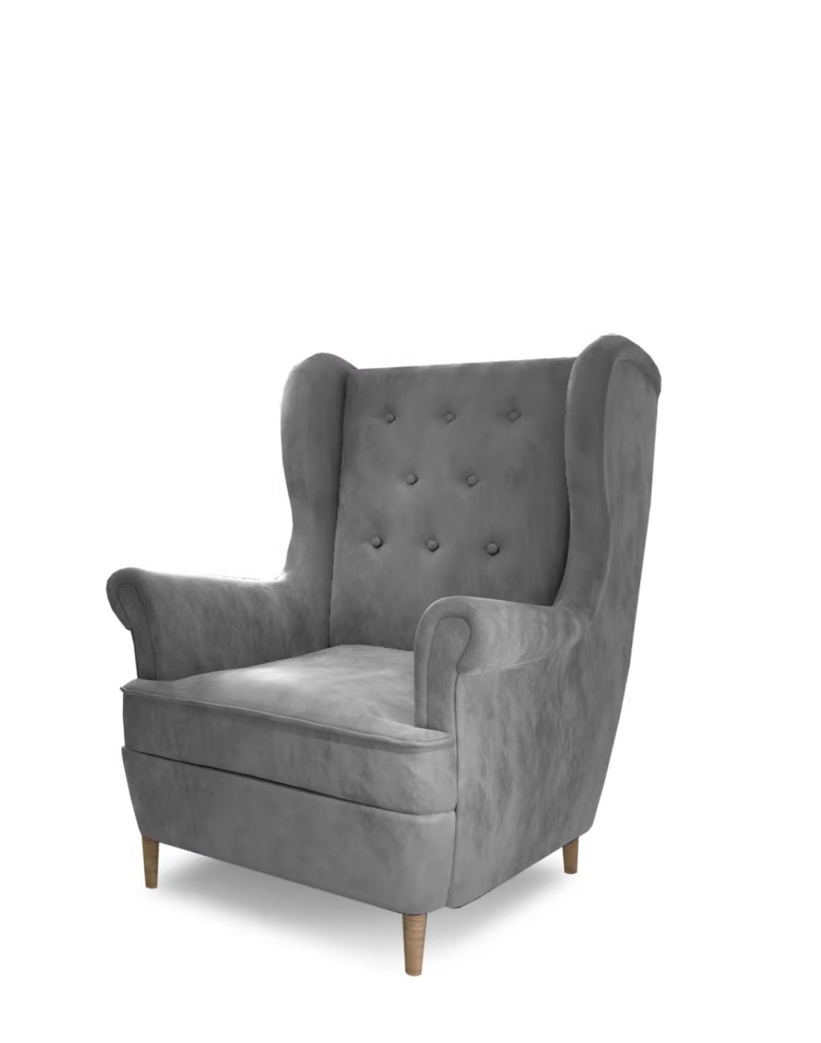 Křeslo ušák Aros 1F, šedé