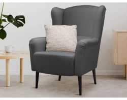 Křeslo ušák Canto, tmavě šedá tkanina