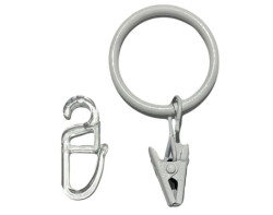 Kroužky se žabkou a háčkem na garnýž (10 ks) pro 16 - 20 mm, bílé