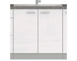 Kuchyňská dřezová skříňka Bianka 80ZL, 80 cm, bílý lesk