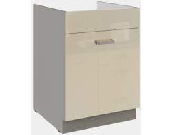 Kuchyňská dřezová skříňka Karmen 60ZL, 60 cm, šedá/krémová