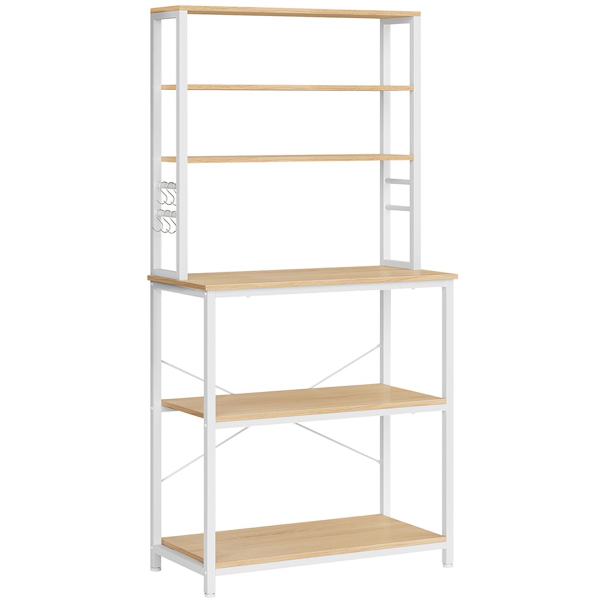 Kuchyňský regál LORANO 167x80 cm, bílý / dekor dub