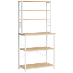 Kuchyňský regál LORANO 167x80 cm, bílý / dekor dub