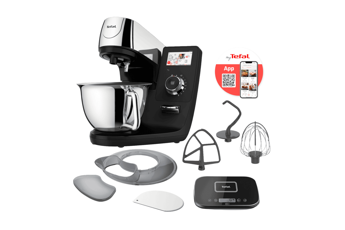 Kuchyňský robot Tefal i-Coach Touch s váhou QB951838 Nerezový/Černý
