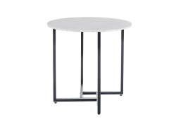 Kulatý jídelní stůl ALTO II 80 cm, dekor bílý mramor