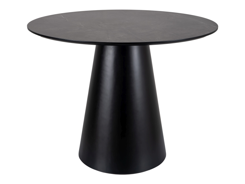 Kulatý jídelní stůl ANGEL 100x100 cm, šedý mramorový dekor