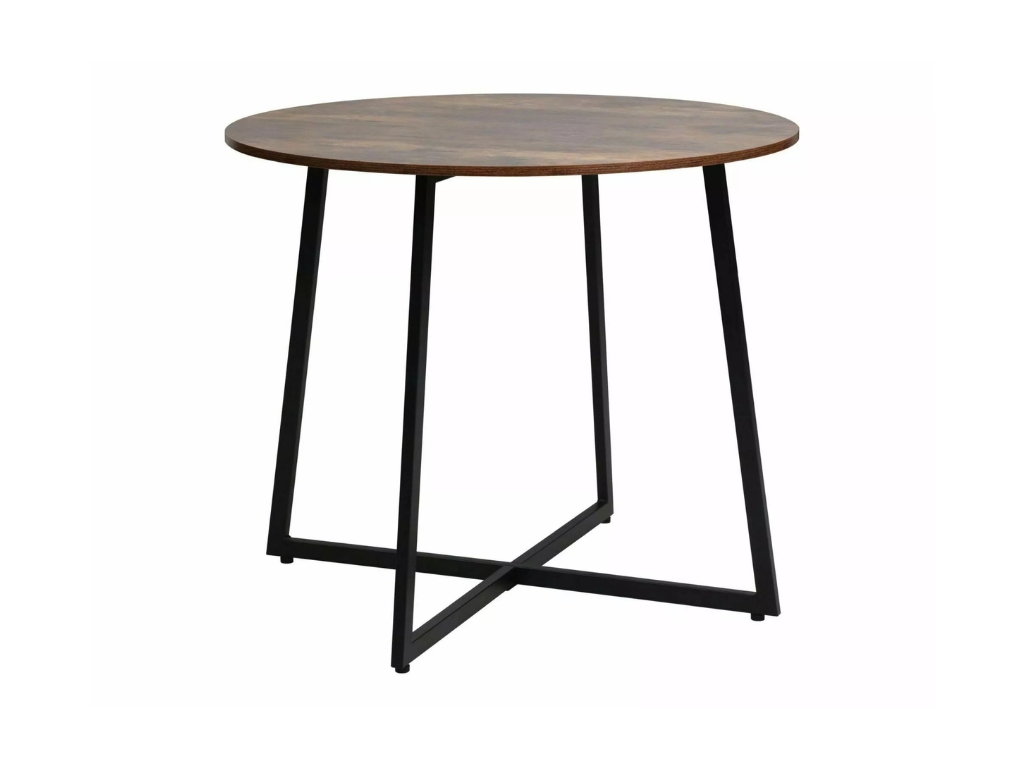 Kulatý jídelní stůl LUNA 90 cm, rustikálně hnědá