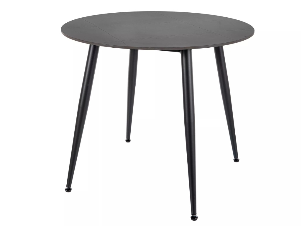 Kulatý jídelní stůl RION 90 cm s keramickou deskou, černý mramor