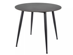 Kulatý jídelní stůl RION 90 cm s keramickou deskou, černý mramor