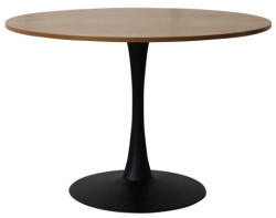 Kulatý jídelní stůl Ronduel, 110 cm, černý/dub