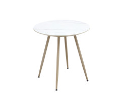 Kulatý jídelní stůl s béžovými nohami MELODY 70x70, bílý