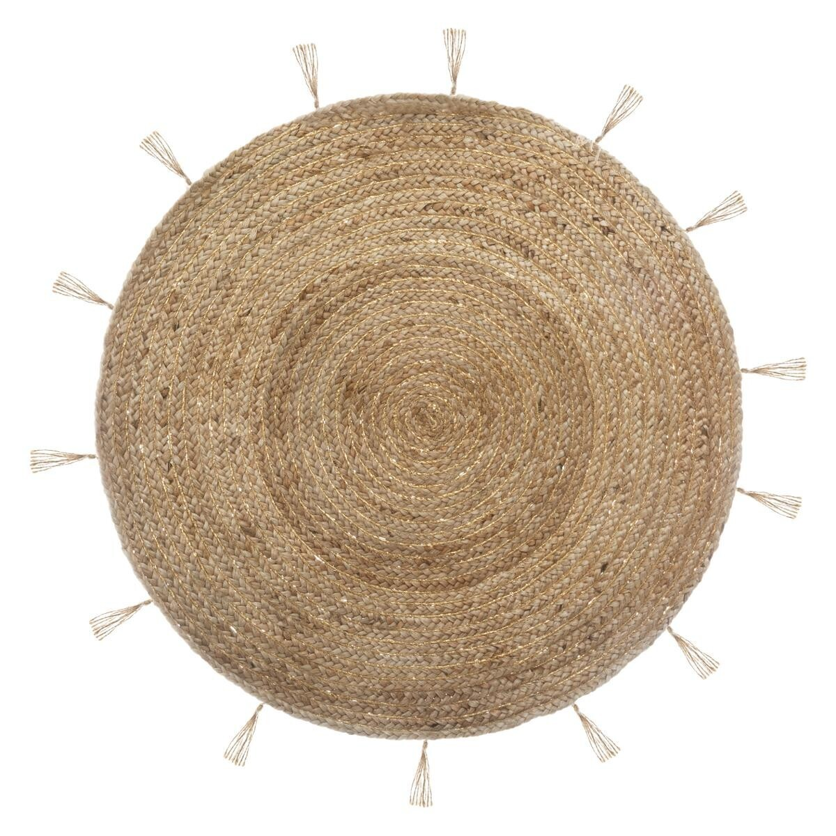 Kulatý jutový koberec COZY LUREX 80 cm