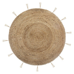 Kulatý jutový koberec COZY LUREX 80 cm