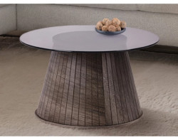 Kulatý konferenční stolek Foggia, 60 cm, dub