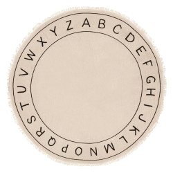 Kulatý krémový koberec ALPHABET 120 cm