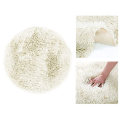 Kulatý krémový koberec DOKKA 90 cm