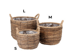 Kulatý květináč MIKA s plastovým vnitřkem - různé velikosti Velikost: S