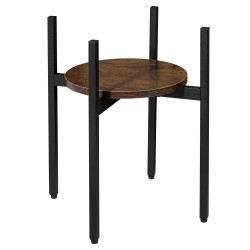 Kulatý stojan na květiny TAYLOR ⌀ 32 cm, rustikálně hnědá/černá