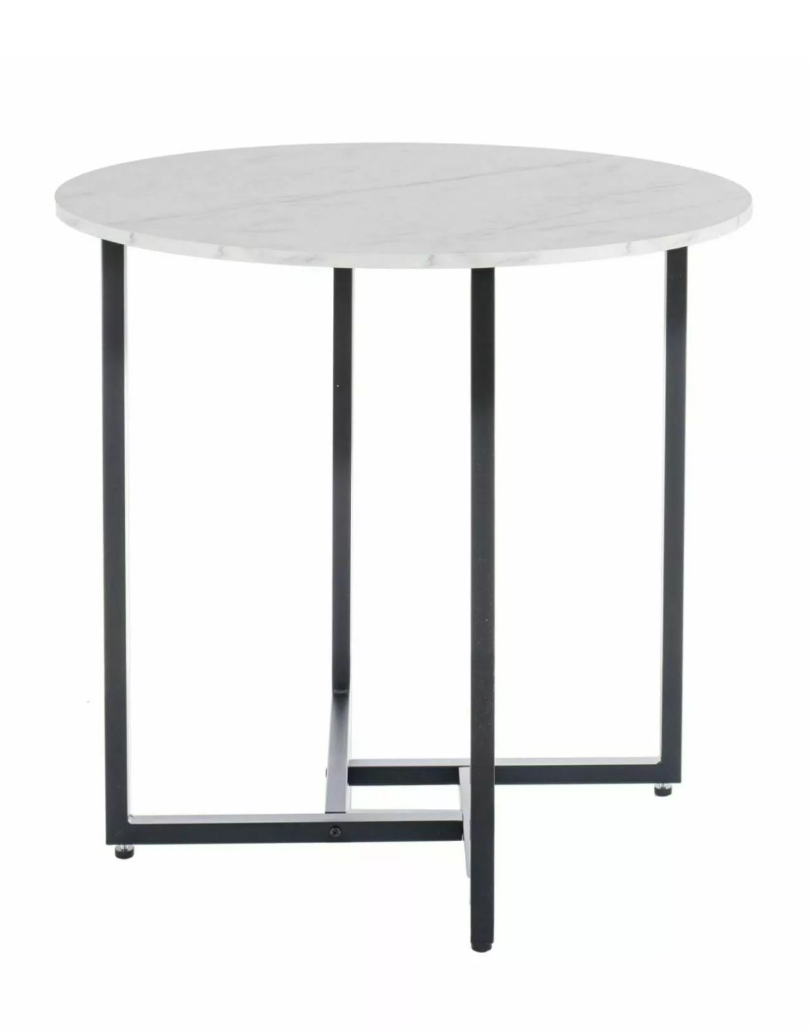 Kulatý stůl Alto II – mramorový dekor, bílý