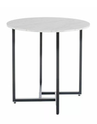 Kulatý stůl Alto II – mramorový dekor, bílý
