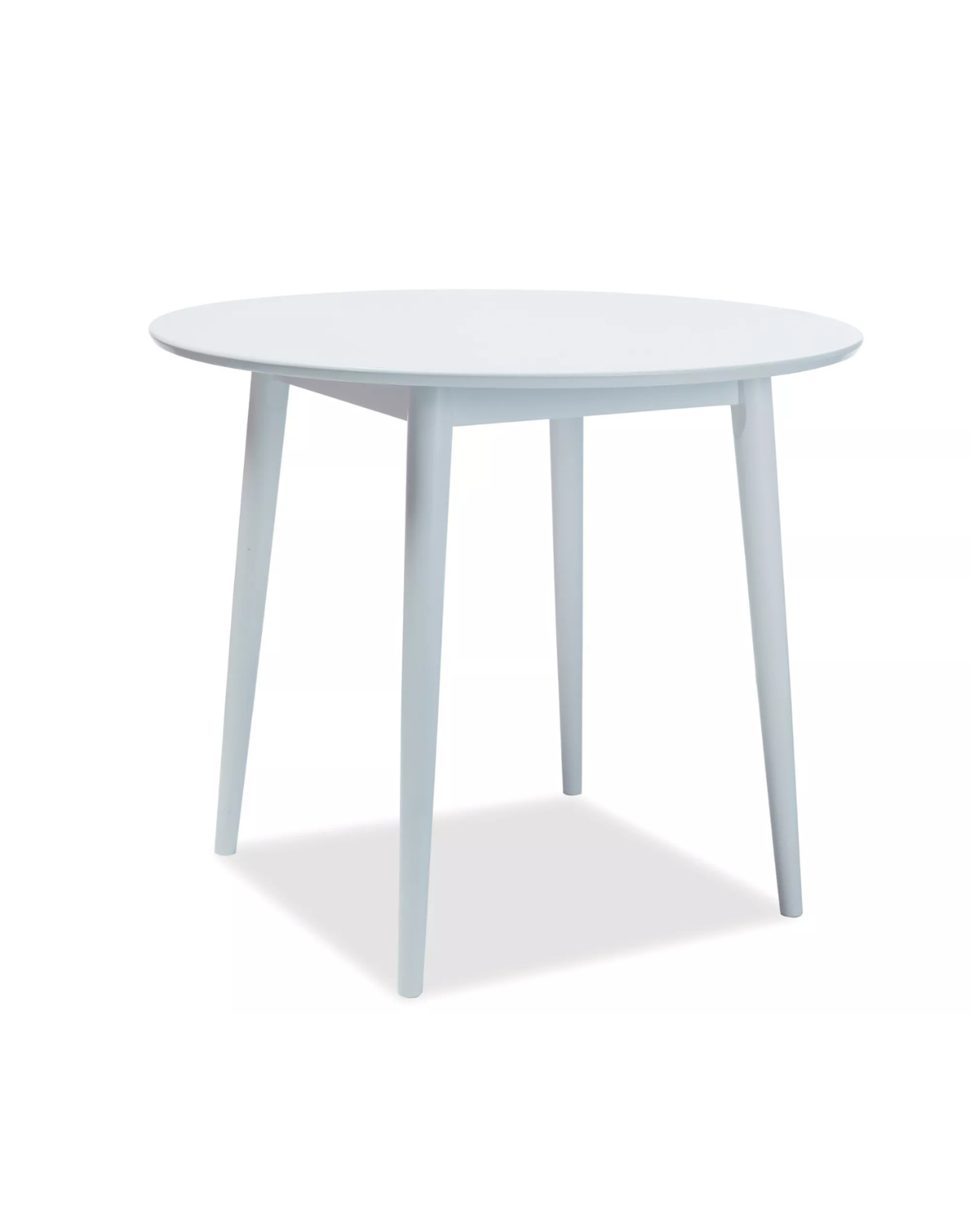 Kulatý stůl Larson 90 cm, bílé nohy – moderní stůl do kuchyně a jídelny