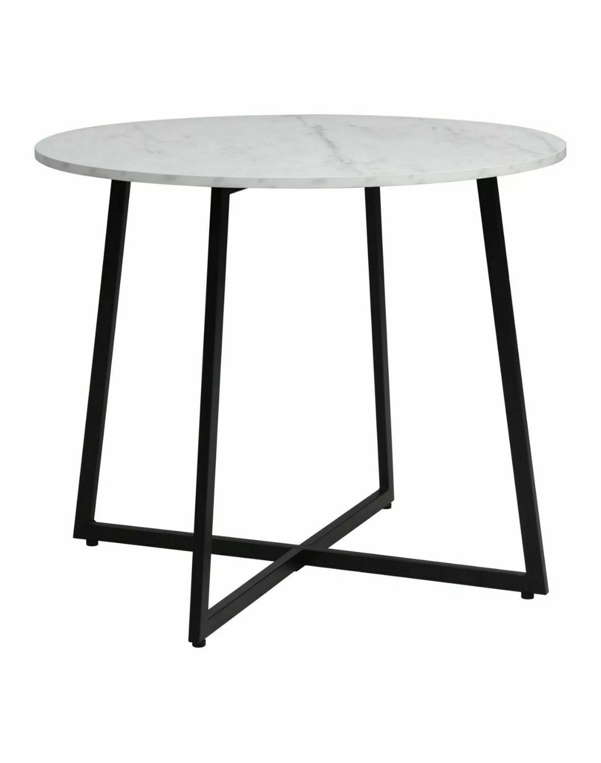 Kulatý stůl Luna – bílý, dekor mramoru