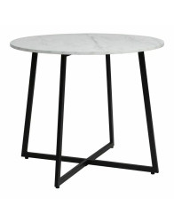 Kulatý stůl Luna – bílý, dekor mramoru