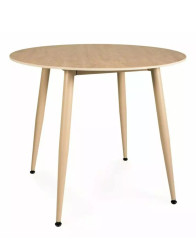 Kulatý stůl Rion 90 cm – keramika Travertine, béžová, kašmír