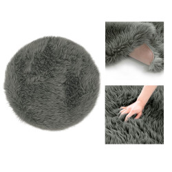 Kulatý tmavě šedý koberec DOKKA 90 cm
