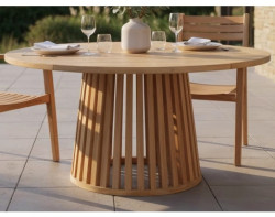 Kulatý zahradní jídelní stůl Manado, 120 cm, teak