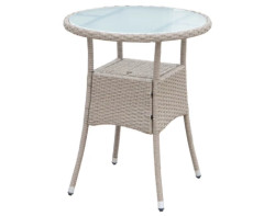 Kulatý zahradní stolek Alford, 60 cm, béžový