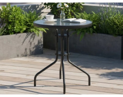 Kulatý zahradní stůl Plano, průměr 60 cm, černý