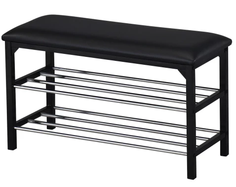 Lavice s přihrádkami na boty Clea, černá