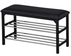 Lavice s přihrádkami na boty Clea, černá