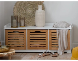 Lavice se 3 zásuvkami Inge, bílá